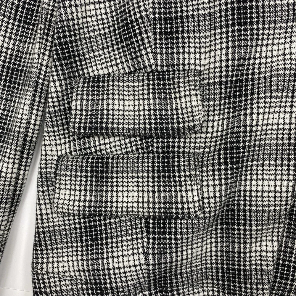 Maeve Anthropologie Womens Black Plaid Single Button Blazer Size XXS Preppy‎
